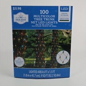 Holiday Time Christmas LED Tree Trunk Net‎ Lights Multicolor  100 Count